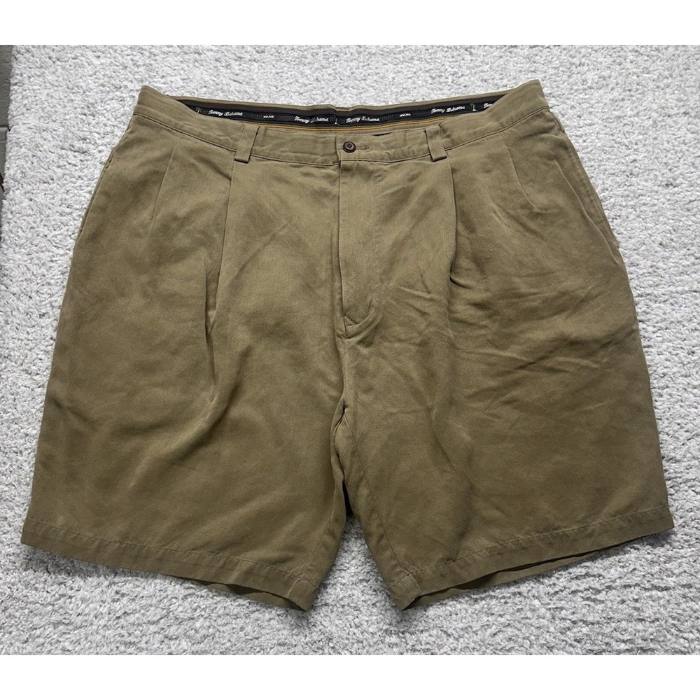 Tommy Bahama Shorts Mens 40 Brown Silk Chino Rugby‎ Pocket Casual Outdoors Mens